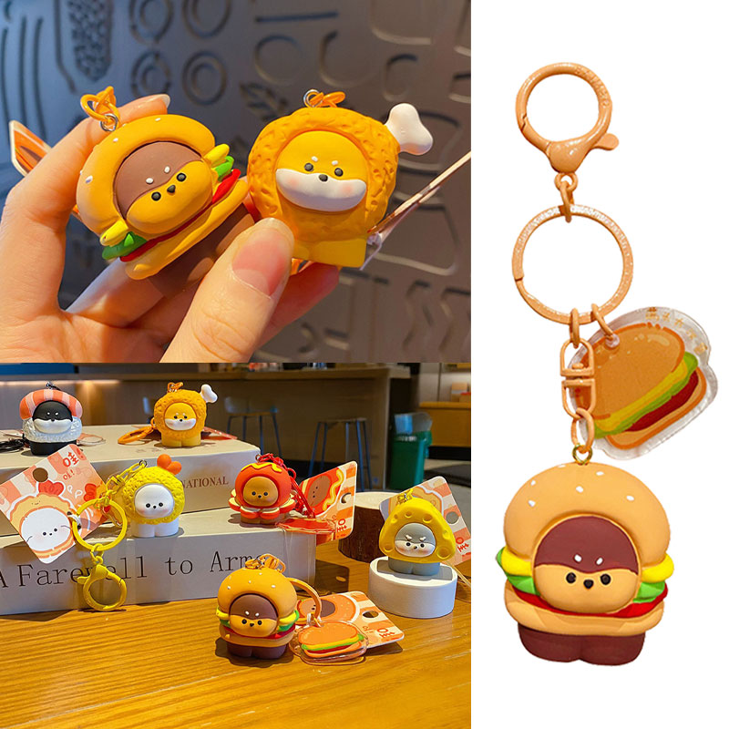 イヌ 美食家 キーチャーム キーホルダー キーリング キーチェーン バッグチャーム ストラップ アクセサリー 紛失予防 かわいい ジュエリー 可愛い 雑貨 鍵 車 レディース カップル 小物 ギフト プレゼント