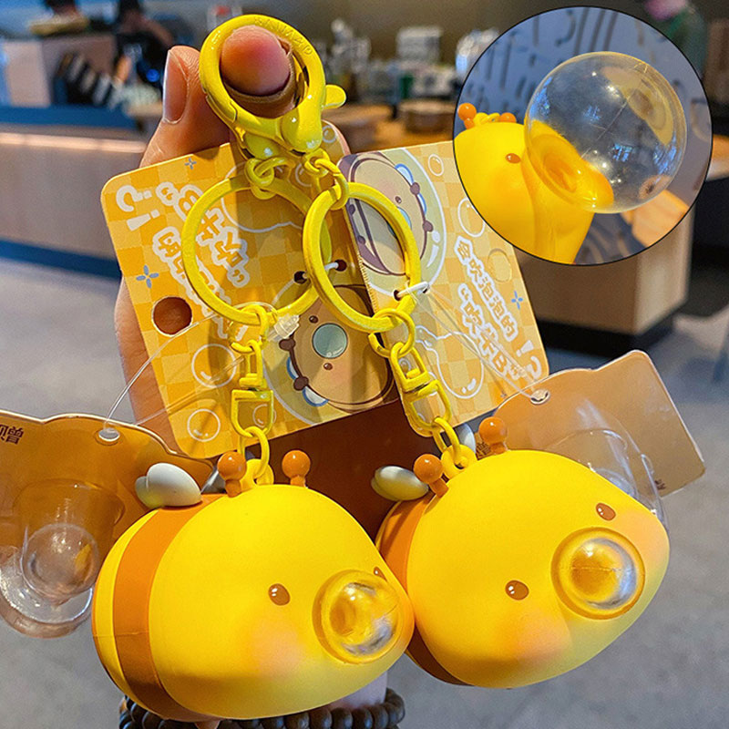 Bee ストレス解消 キーチャーム キーホルダー キーリング キーチェーン バッグチャーム ストラップ アクセサリー 紛失予防 かわいい ジュエリー 可愛い 雑貨 鍵 車 レディース カップル 小物 ギフト プレゼント
