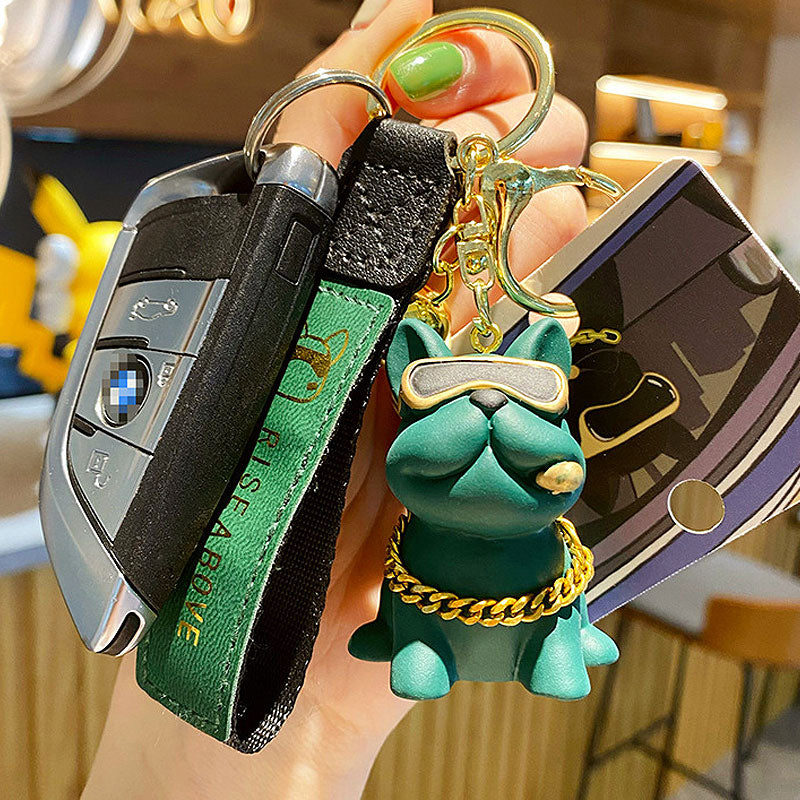 犬 ブルドッグ キーチャーム キーホルダー キーリング キーチェーン バッグチャーム ストラップ アクセサリー 紛失予防 かわいい ジュエリー 可愛い 雑貨 鍵 車 レディース カップル 小物 ギフト プレゼント