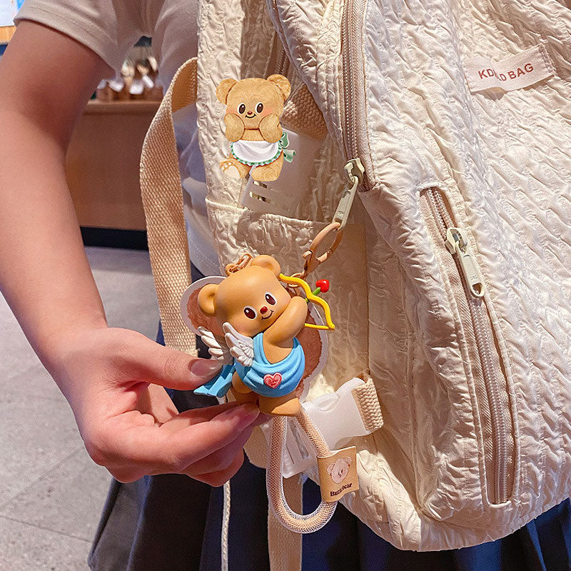 クマ バター キーチャーム キーホルダー キーリング キーチェーン バッグチャーム ストラップ アクセサリー 紛失予防 かわいい ジュエリー 可愛い 雑貨 鍵 車 レディース カップル 小物 ギフト プレゼント