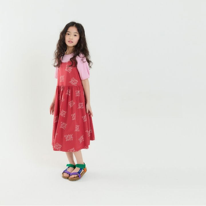 ワンピース ノースリーブ キッズ ベビー ジュニア 韓国製 子供服 韓国 ファッション タンクワンピース 女の子 かわいい ガールズ 純綿 春服 夏服 送料無料