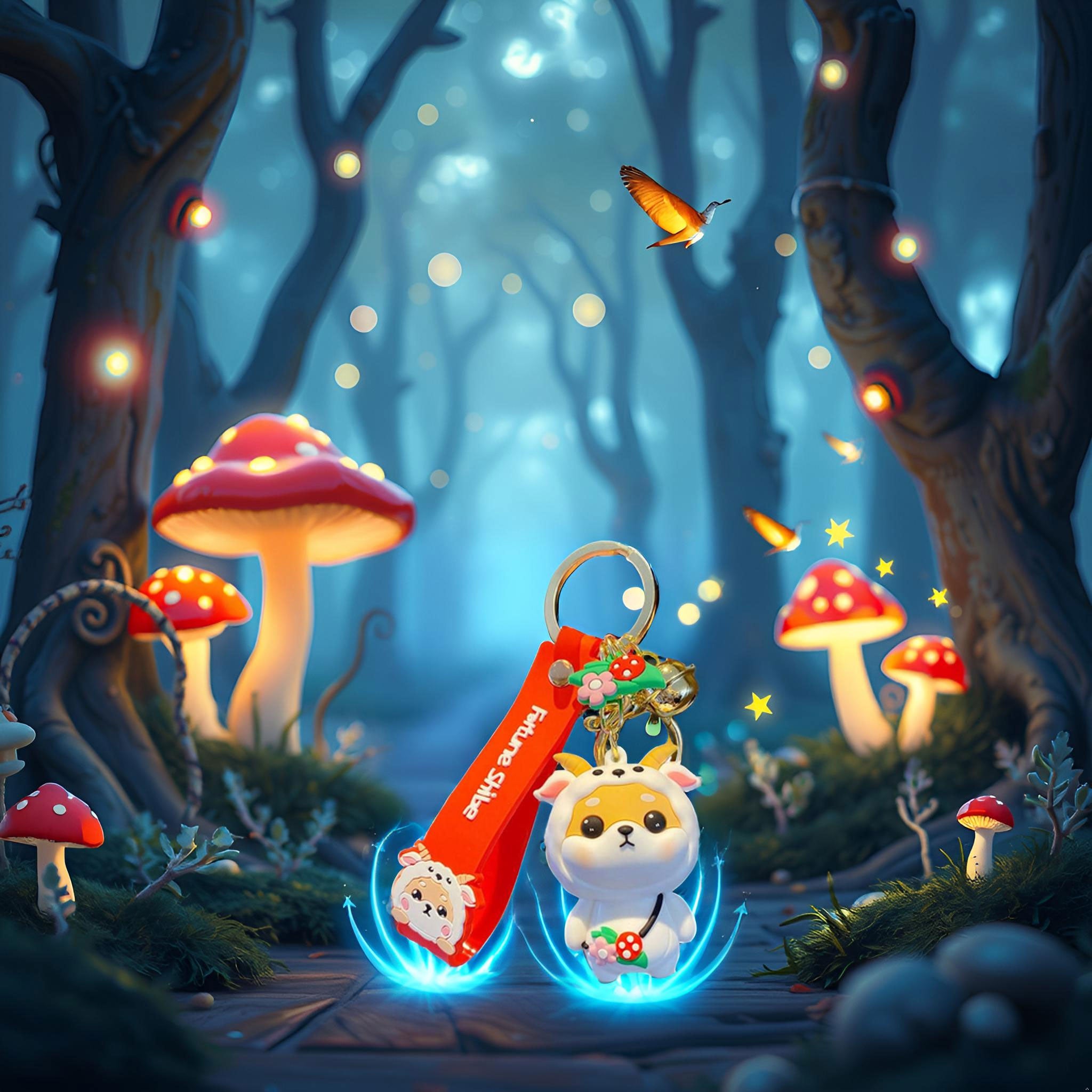 2756】ジャンピング猫 キーホルダー 天然石 リス 秋冬 チャーム