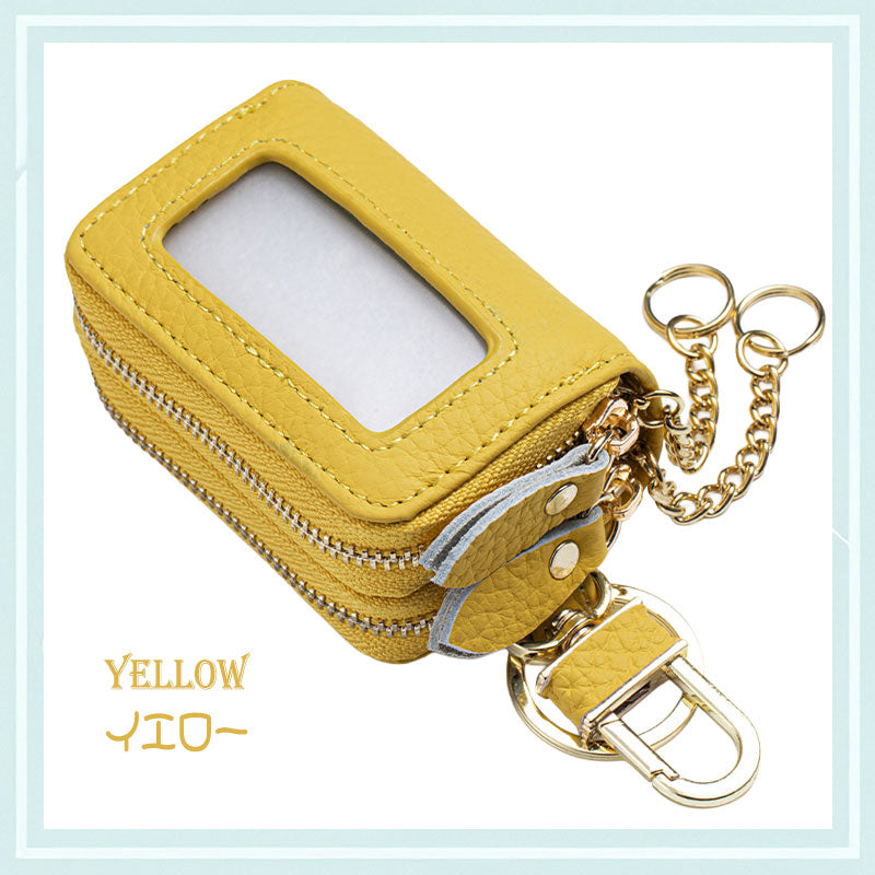 2層式 キーケース 明色系 スマートキー 窓付き 革 キーカバー レディース ケース カバー スマートキーケース リモコン 車 鍵カバー 鍵ケース 贈物 ギフト プレゼント