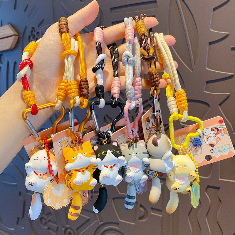 ネコ キーチャーム キーホルダー キーリング キーチェーン バッグチャーム ストラップ アクセサリー 紛失予防 かわいい ジュエリー 可愛い 雑貨 鍵 車 レディース カップル 小物 ギフト プレゼント