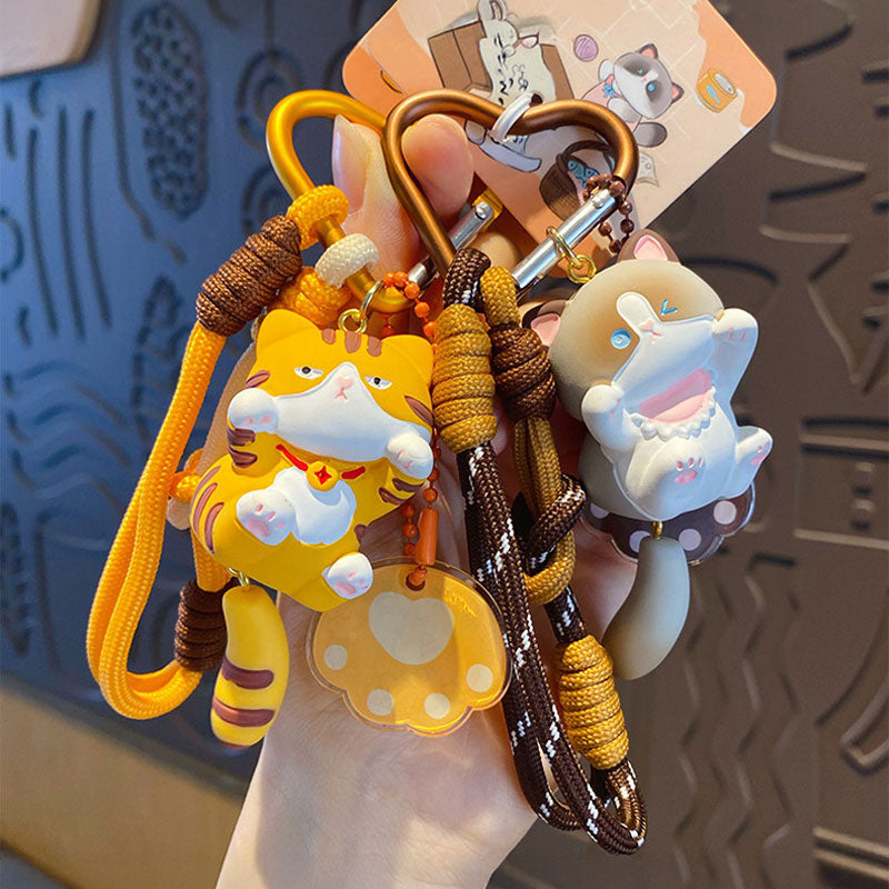 ネコ キーチャーム キーホルダー キーリング キーチェーン バッグチャーム ストラップ アクセサリー 紛失予防 かわいい ジュエリー 可愛い 雑貨 鍵 車 レディース カップル 小物 ギフト プレゼント