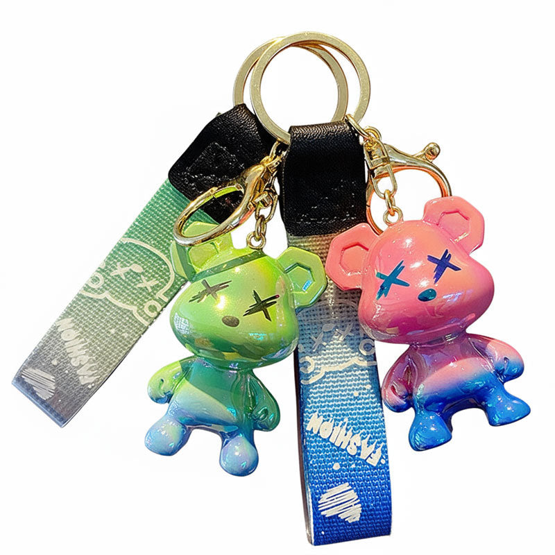 クマ キーチャーム キーホルダー キーリング キーチェーン バッグチャーム ストラップ アクセサリー 紛失予防 かわいい ジュエリー 可愛い 雑貨 鍵 車 レディース カップル 小物 ギフト プレゼント