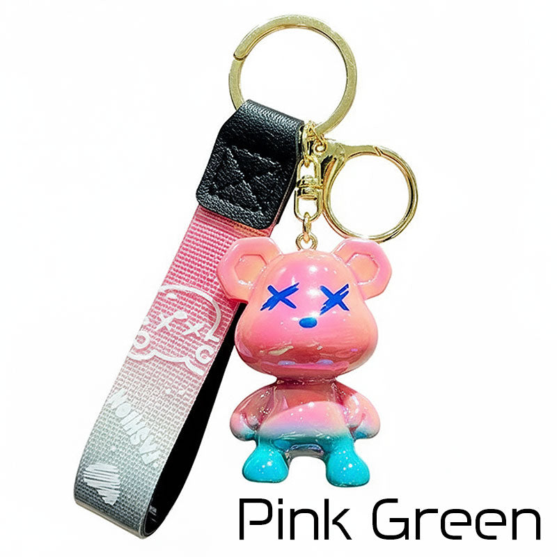 クマ キーチャーム キーホルダー キーリング キーチェーン バッグチャーム ストラップ アクセサリー 紛失予防 かわいい ジュエリー 可愛い 雑貨 鍵 車 レディース カップル 小物 ギフト プレゼント