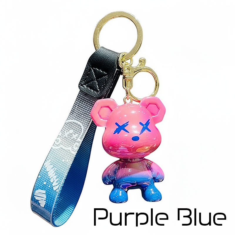 クマ キーチャーム キーホルダー キーリング キーチェーン バッグチャーム ストラップ アクセサリー 紛失予防 かわいい ジュエリー 可愛い 雑貨 鍵 車 レディース カップル 小物 ギフト プレゼント