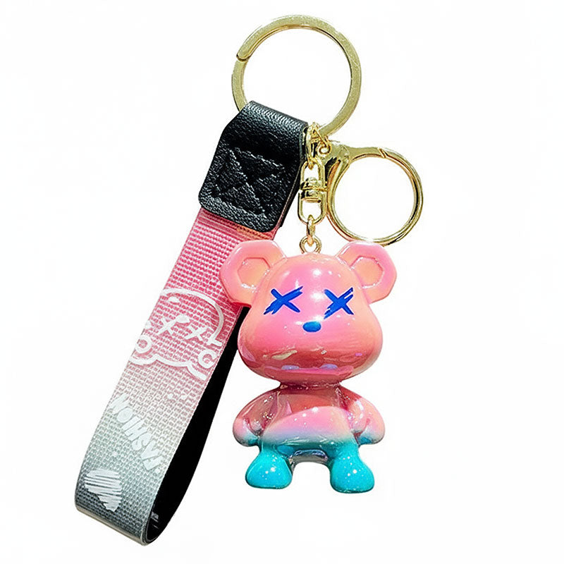 クマ キーチャーム キーホルダー キーリング キーチェーン バッグチャーム ストラップ アクセサリー 紛失予防 かわいい ジュエリー 可愛い 雑貨 鍵 車 レディース カップル 小物 ギフト プレゼント