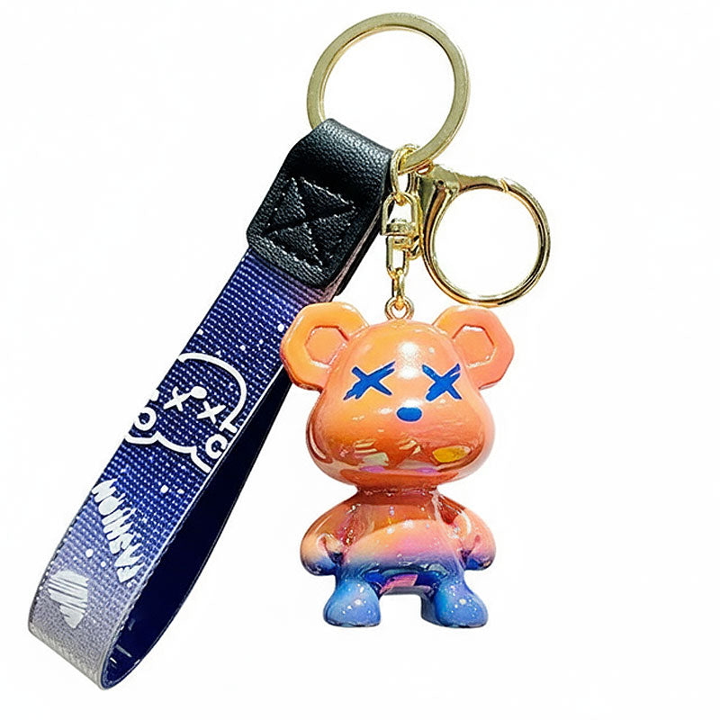 クマ キーチャーム キーホルダー キーリング キーチェーン バッグチャーム ストラップ アクセサリー 紛失予防 かわいい ジュエリー 可愛い 雑貨 鍵 車 レディース カップル 小物 ギフト プレゼント
