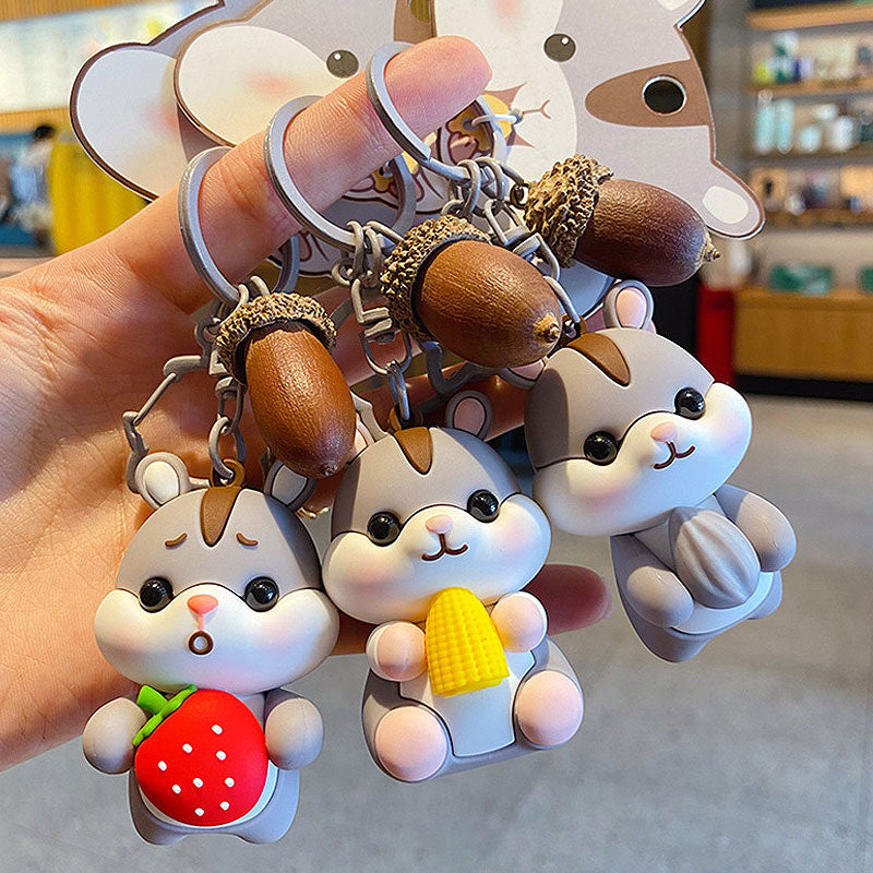 ハムスター キーチャーム キーホルダー キーリング キーチェーン バッグチャーム ストラップ アクセサリー 紛失予防 かわいい ジュエリー 可愛い 雑貨 鍵 車 レディース カップル 小物 ギフト プレゼント