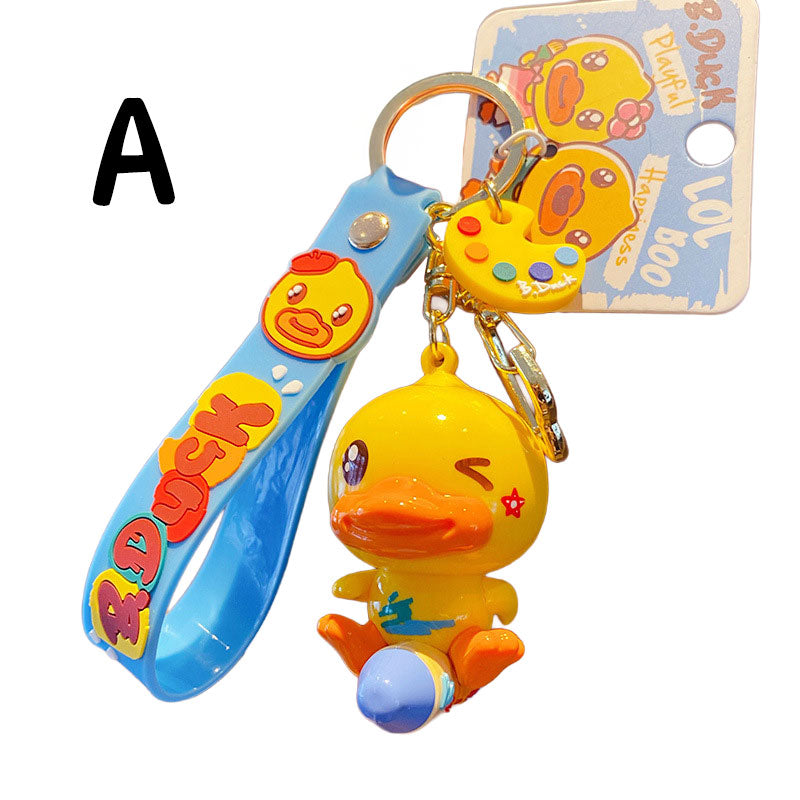 Duck 画家 キーチャーム キーホルダー キーリング キーチェーン バッグチャーム ストラップ アクセサリー 紛失予防 かわいい ジュエリー 可愛い 雑貨 鍵 車 レディース カップル 小物 ギフト プレゼント