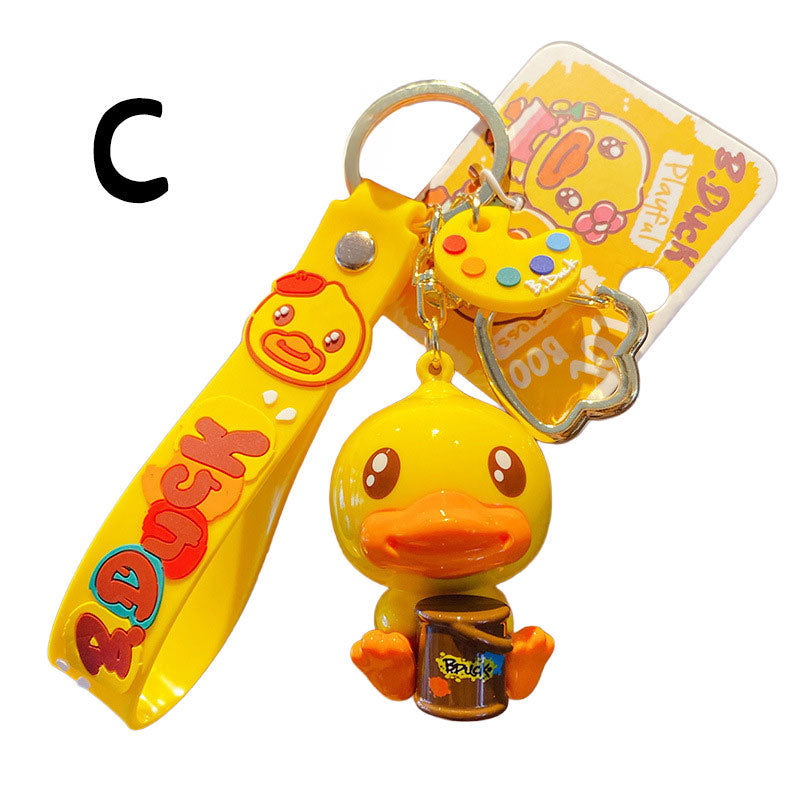 Duck 画家 キーチャーム キーホルダー キーリング キーチェーン バッグチャーム ストラップ アクセサリー 紛失予防 かわいい ジュエリー 可愛い 雑貨 鍵 車 レディース カップル 小物 ギフト プレゼント