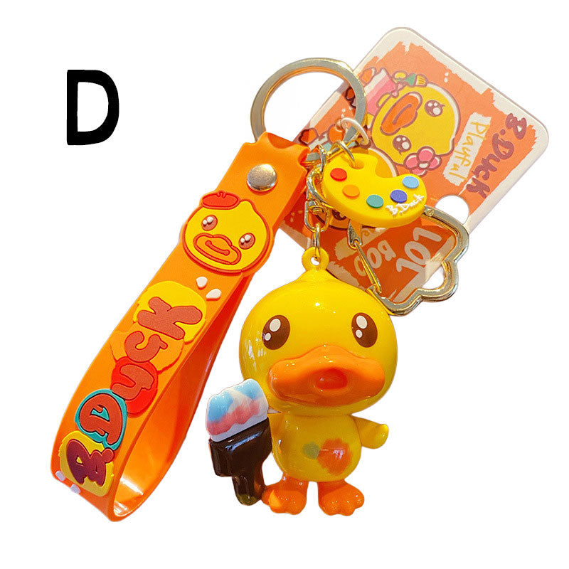 Duck 画家 キーチャーム キーホルダー キーリング キーチェーン バッグチャーム ストラップ アクセサリー 紛失予防 かわいい ジュエリー 可愛い 雑貨 鍵 車 レディース カップル 小物 ギフト プレゼント
