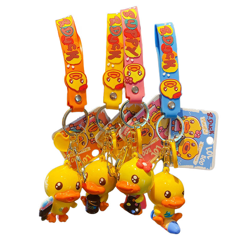 Duck 画家 キーチャーム キーホルダー キーリング キーチェーン バッグチャーム ストラップ アクセサリー 紛失予防 かわいい ジュエリー 可愛い 雑貨 鍵 車 レディース カップル 小物 ギフト プレゼント