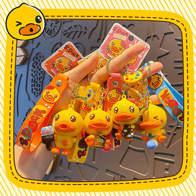 Duck 画家 キーチャーム キーホルダー キーリング キーチェーン バッグチャーム ストラップ アクセサリー 紛失予防 かわいい ジュエリー 可愛い 雑貨 鍵 車 レディース カップル 小物 ギフト プレゼント