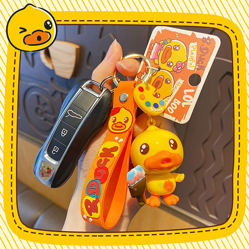 Duck 画家 キーチャーム キーホルダー キーリング キーチェーン バッグチャーム ストラップ アクセサリー 紛失予防 かわいい ジュエリー 可愛い 雑貨 鍵 車 レディース カップル 小物 ギフト プレゼント