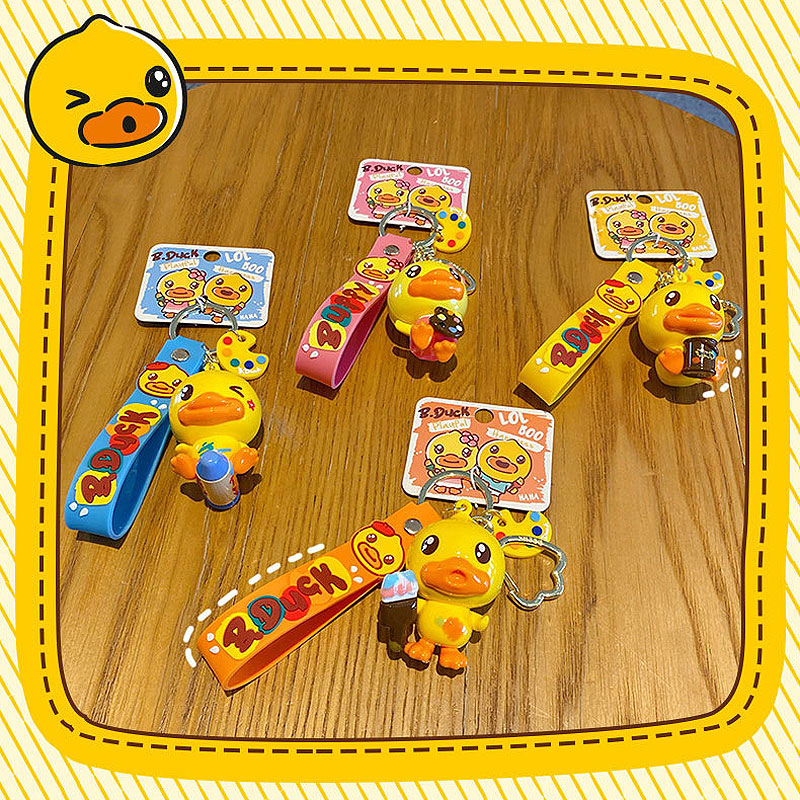 Duck 画家 キーチャーム キーホルダー キーリング キーチェーン バッグチャーム ストラップ アクセサリー 紛失予防 かわいい ジュエリー 可愛い 雑貨 鍵 車 レディース カップル 小物 ギフト プレゼント