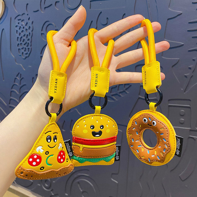 ファストフード 革 キーチャーム キーホルダー キーリング キーチェーン バッグチャーム ストラップ アクセサリー 紛失予防 かわいい ジュエリー 可愛い 雑貨 鍵 車 レディース カップル 小物 ギフト プレゼント