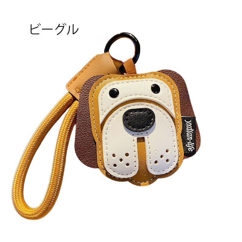 犬 革 キーチャーム キーホルダー キーリング キーチェーン バッグチャーム ストラップ アクセサリー 紛失予防 かわいい ジュエリー 可愛い 雑貨 鍵 車 レディース カップル 小物 ギフト プレゼント