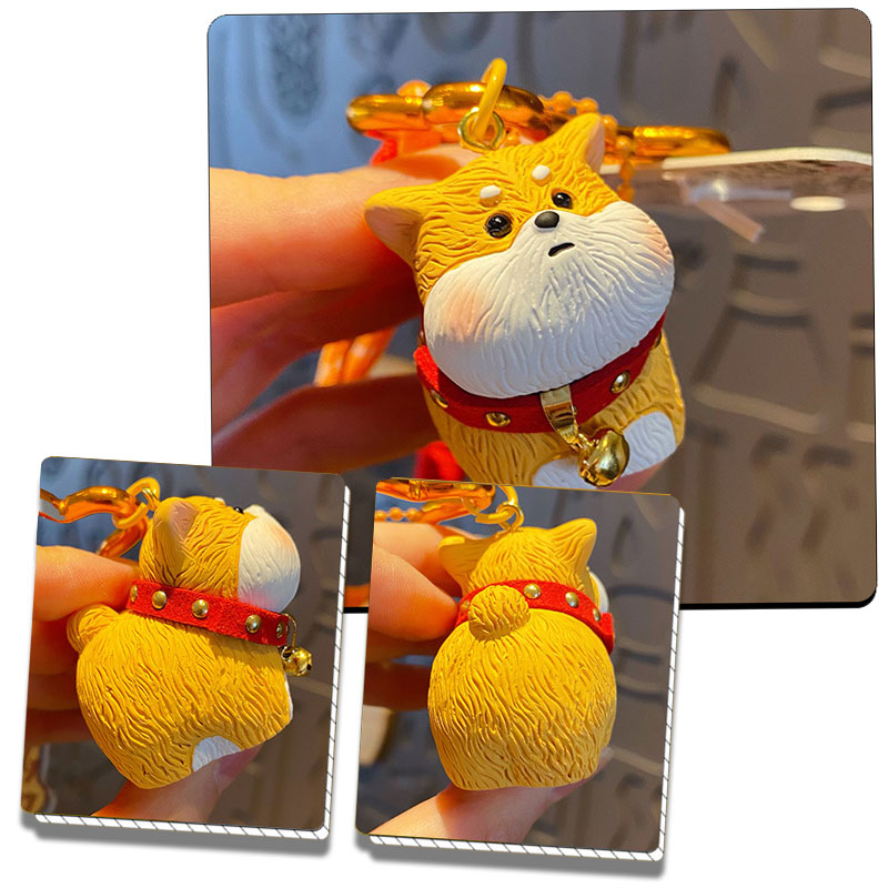 犬 毛 キーチャーム キーホルダー キーリング キーチェーン バッグチャーム ストラップ アクセサリー 紛失予防 かわいい ジュエリー 可愛い 雑貨 鍵 車 レディース カップル 小物 ギフト プレゼント