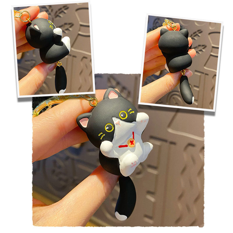 猫 元気 キーチャーム キーホルダー キーリング キーチェーン バッグチャーム ストラップ アクセサリー 紛失予防 かわいい ジュエリー 可愛い 雑貨 鍵 車 レディース カップル 小物 ギフト プレゼント