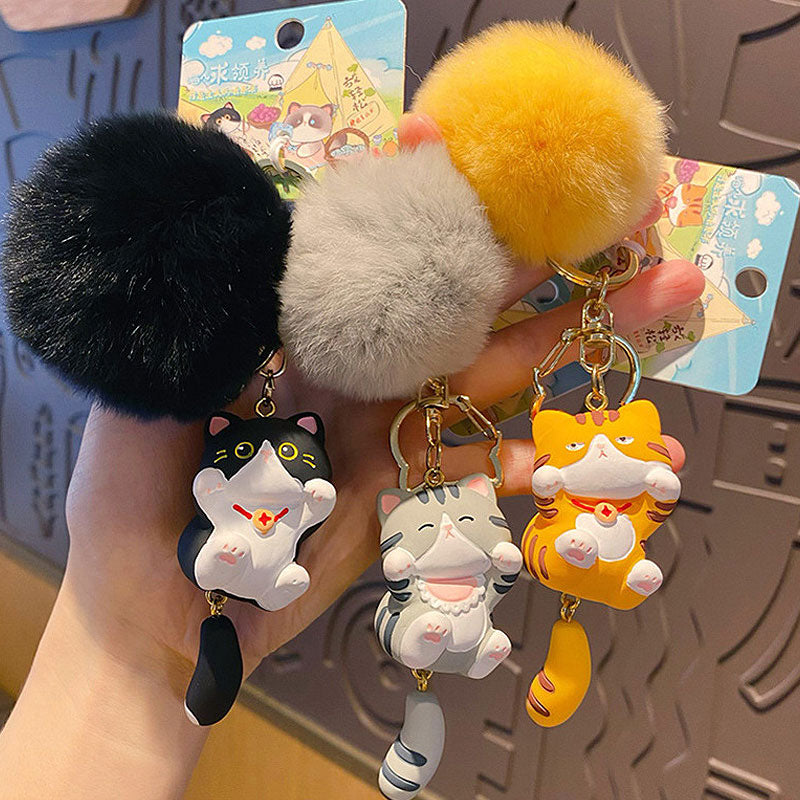 猫 元気 キーチャーム キーホルダー キーリング キーチェーン バッグチャーム ストラップ アクセサリー 紛失予防 かわいい ジュエリー 可愛い 雑貨 鍵 車 レディース カップル 小物 ギフト プレゼント