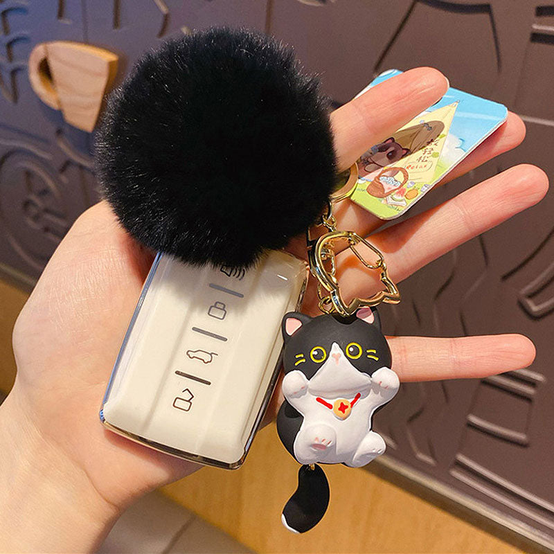 猫 元気 キーチャーム キーホルダー キーリング キーチェーン バッグチャーム ストラップ アクセサリー 紛失予防 かわいい ジュエリー 可愛い 雑貨 鍵 車 レディース カップル 小物 ギフト プレゼント