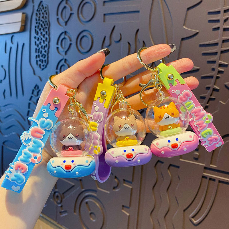 ネコ 宇宙船 キーチャーム キーホルダー キーリング キーチェーン バッグチャーム ストラップ アクセサリー 紛失予防 かわいい ジュエリー 可愛い 雑貨 鍵 車 レディース カップル 小物 ギフト プレゼント