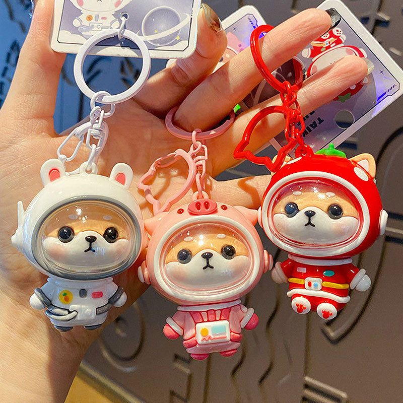柴犬 宇宙 キーチャーム キーホルダー キーリング キーチェーン バッグチャーム ストラップ アクセサリー 紛失予防 かわいい ジュエリー 可愛い 雑貨 鍵 車 レディース カップル 小物 ギフト プレゼント
