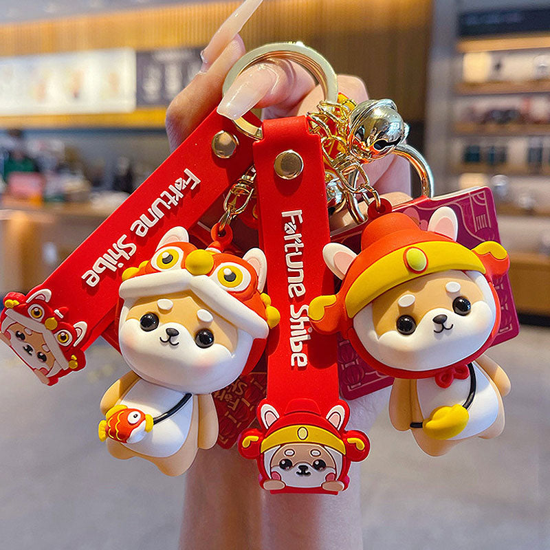 柴犬 新年 キーチャーム キーホルダー キーリング キーチェーン バッグチャーム ストラップ アクセサリー 紛失予防 かわいい ジュエリー 可愛い 雑貨 鍵 車 レディース カップル 小物 ギフト プレゼント
