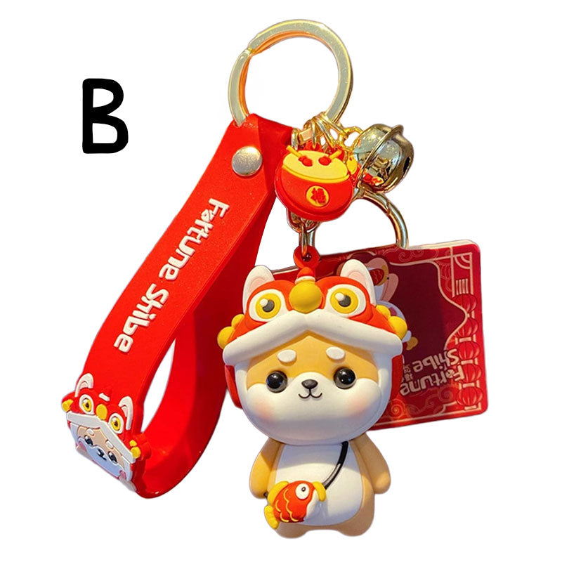 柴犬 新年 キーチャーム キーホルダー キーリング キーチェーン バッグチャーム ストラップ アクセサリー 紛失予防 かわいい ジュエリー 可愛い 雑貨 鍵 車 レディース カップル 小物 ギフト プレゼント