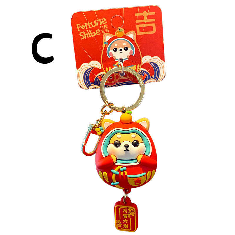 柴犬 新年 キーチャーム キーホルダー キーリング キーチェーン バッグチャーム ストラップ アクセサリー 紛失予防 かわいい ジュエリー 可愛い 雑貨 鍵 車 レディース カップル 小物 ギフト プレゼント