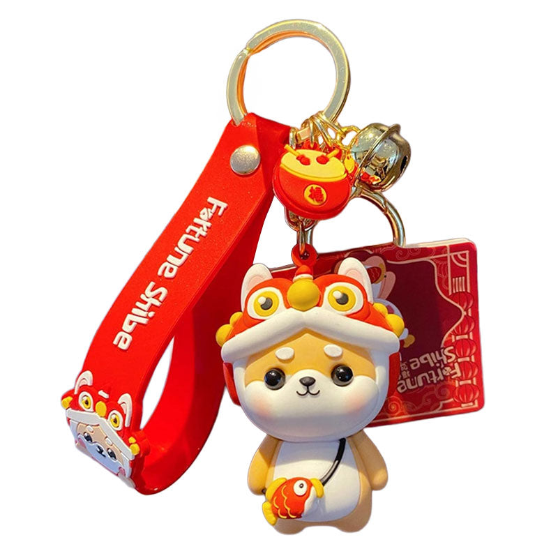 柴犬 新年 キーチャーム キーホルダー キーリング キーチェーン バッグチャーム ストラップ アクセサリー 紛失予防 かわいい ジュエリー 可愛い 雑貨 鍵 車 レディース カップル 小物 ギフト プレゼント