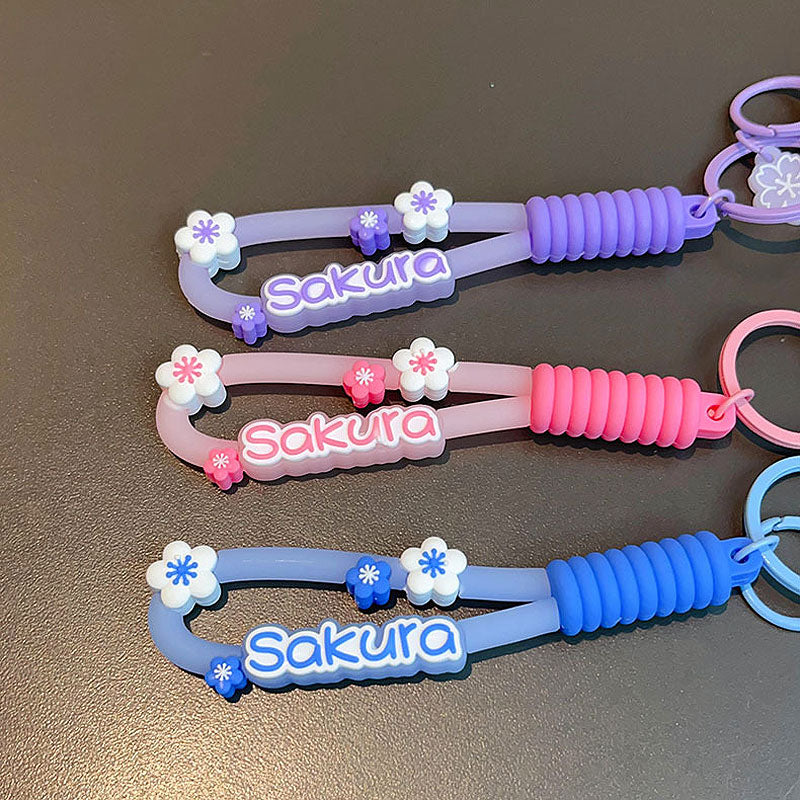 運動靴 さくら キーチャーム キーホルダー キーリング キーチェーン バッグチャーム ストラップ アクセサリー 紛失予防 かわいい ジュエリー 可愛い 雑貨 鍵 車 レディース カップル 小物 ギフト プレゼント
