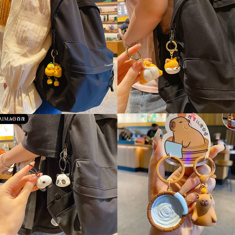 ペア 動物 キーチャーム キーホルダー キーリング キーチェーン バッグチャーム ストラップ アクセサリー 紛失予防 かわいい ジュエリー 可愛い 雑貨 鍵 車 レディース カップル 小物 ギフト プレゼント