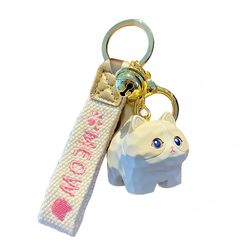ねこ 木彫り風 キーチャーム キーホルダー キーリング キーチェーン バッグチャーム ストラップ アクセサリー 紛失予防 かわいい ジュエリー 可愛い 雑貨 鍵 車 レディース カップル 小物 ギフト プレゼント