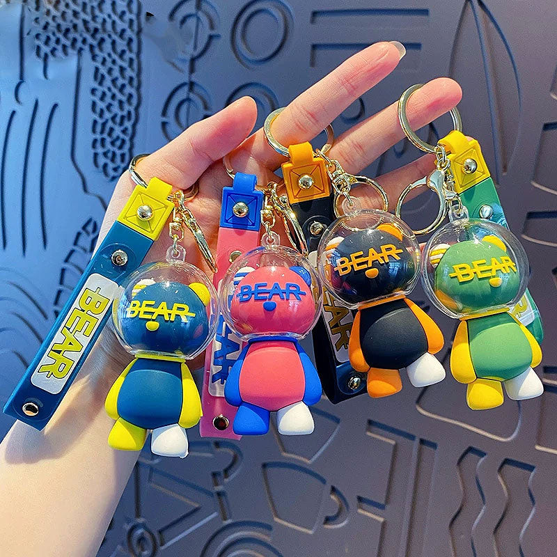 ベア 宇宙 キーチャーム キーホルダー キーリング キーチェーン バッグチャーム ストラップ アクセサリー 紛失予防 かわいい ジュエリー 可愛い 雑貨 鍵 車 レディース カップル 小物 ギフト プレゼント