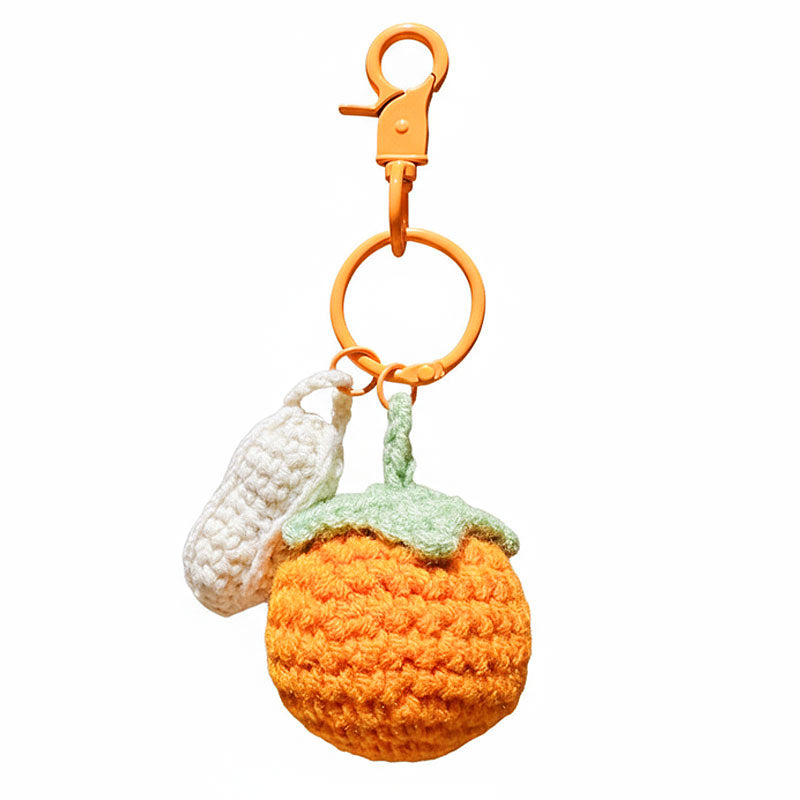 ひまわり みかん 果物 編み物 キーチャーム キーホルダー キーリング キーチェーン バッグチャーム ストラップ アクセサリー 紛失予防 かわいい ジュエリー 可愛い 雑貨 鍵 車 レディース カップル 小物 ギフト プレゼント