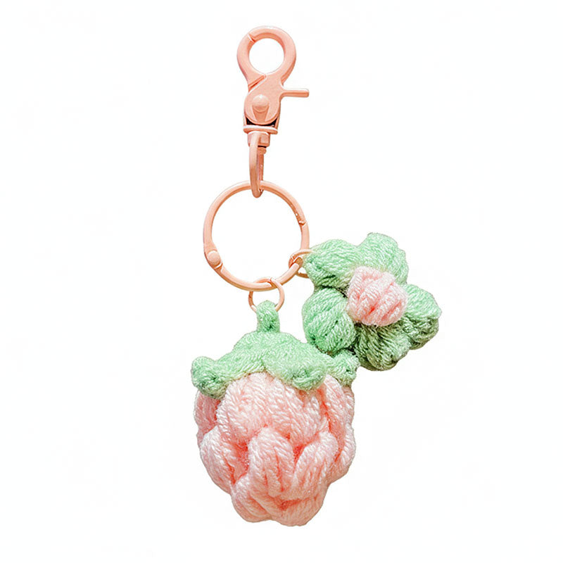 ひまわり みかん 果物 編み物 キーチャーム キーホルダー キーリング キーチェーン バッグチャーム ストラップ アクセサリー 紛失予防 かわいい ジュエリー 可愛い 雑貨 鍵 車 レディース カップル 小物 ギフト プレゼント