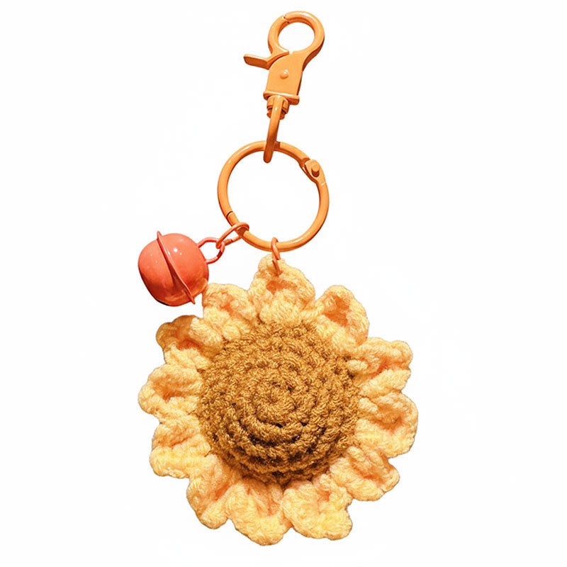ひまわり みかん 果物 編み物 キーチャーム キーホルダー キーリング キーチェーン バッグチャーム ストラップ アクセサリー 紛失予防 かわいい ジュエリー 可愛い 雑貨 鍵 車 レディース カップル 小物 ギフト プレゼント