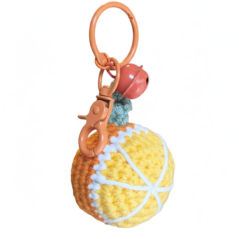 ひまわり みかん 果物 編み物 キーチャーム キーホルダー キーリング キーチェーン バッグチャーム ストラップ アクセサリー 紛失予防 かわいい ジュエリー 可愛い 雑貨 鍵 車 レディース カップル 小物 ギフト プレゼント