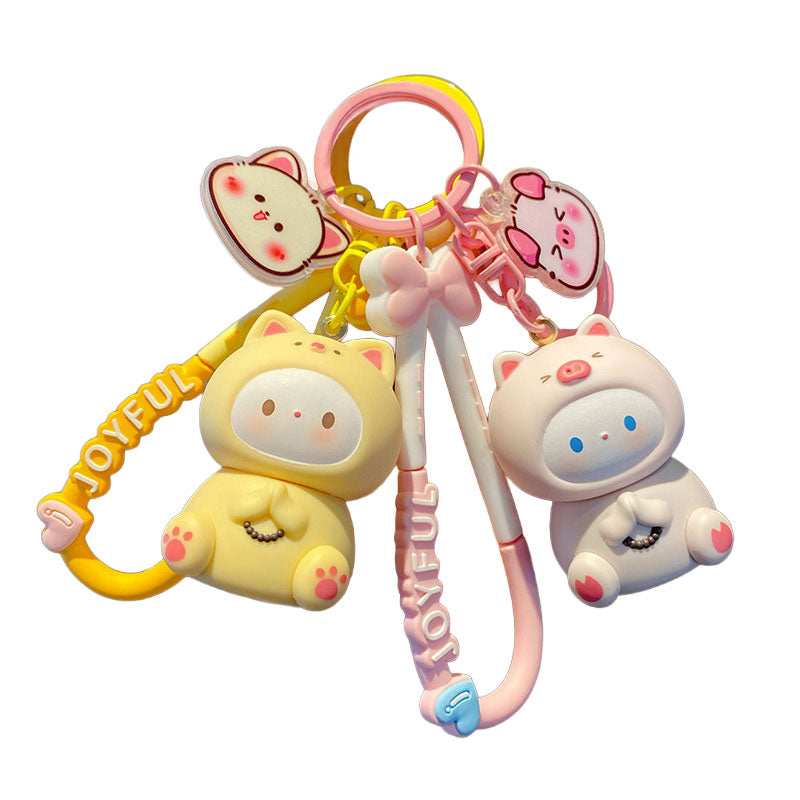 ねこ 癒し キーチャーム キーホルダー キーリング キーチェーン バッグチャーム ストラップ アクセサリー 紛失予防 かわいい ジュエリー 可愛い 雑貨 鍵 車 レディース カップル 小物 ギフト プレゼント