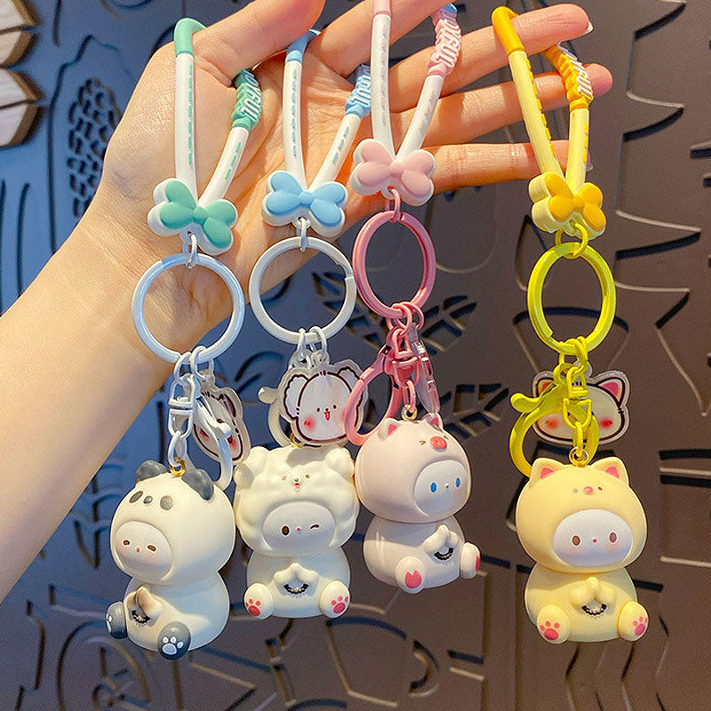 ねこ 癒し キーチャーム キーホルダー キーリング キーチェーン バッグチャーム ストラップ アクセサリー 紛失予防 かわいい ジュエリー 可愛い 雑貨 鍵 車 レディース カップル 小物 ギフト プレゼント