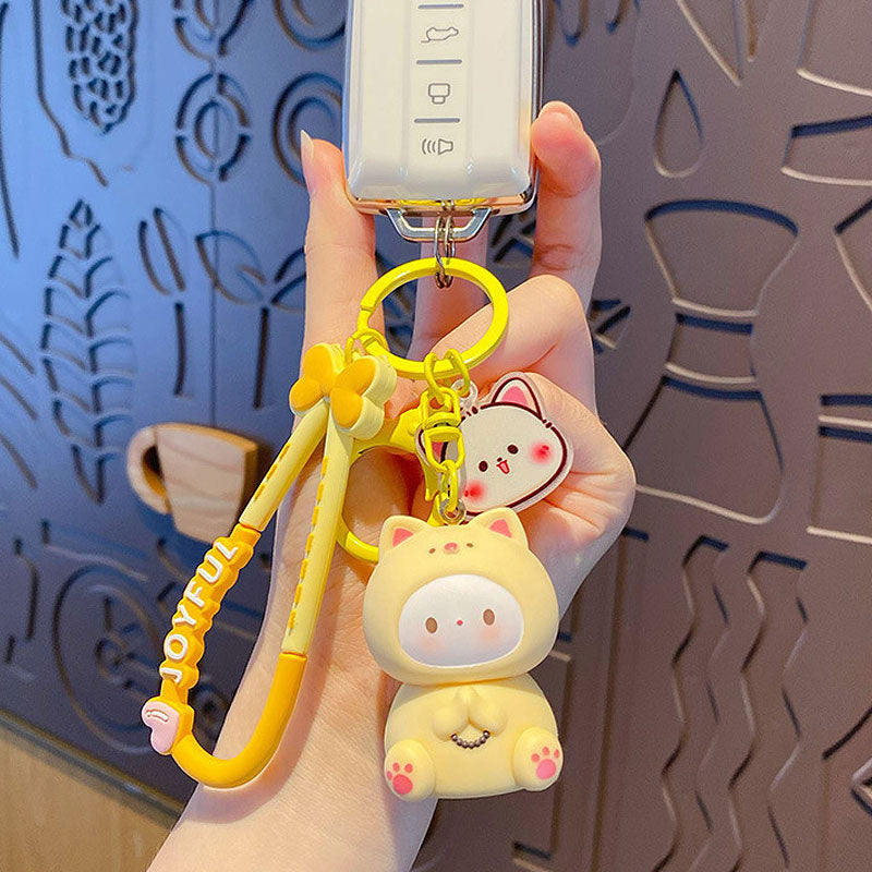 ねこ 癒し キーチャーム キーホルダー キーリング キーチェーン バッグチャーム ストラップ アクセサリー 紛失予防 かわいい ジュエリー 可愛い 雑貨 鍵 車 レディース カップル 小物 ギフト プレゼント