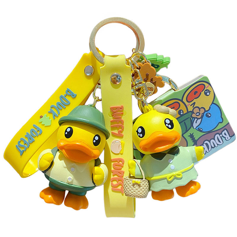 Duck ジャングル キーチャーム キーホルダー キーリング キーチェーン バッグチャーム ストラップ アクセサリー 紛失予防 かわいい ジュエリー 可愛い 雑貨 鍵 車 レディース カップル 小物 ギフト プレゼント