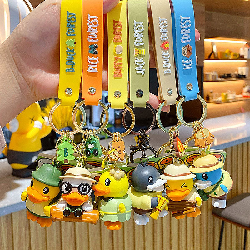 Duck ジャングル キーチャーム キーホルダー キーリング キーチェーン バッグチャーム ストラップ アクセサリー 紛失予防 かわいい ジュエリー 可愛い 雑貨 鍵 車 レディース カップル 小物 ギフト プレゼント