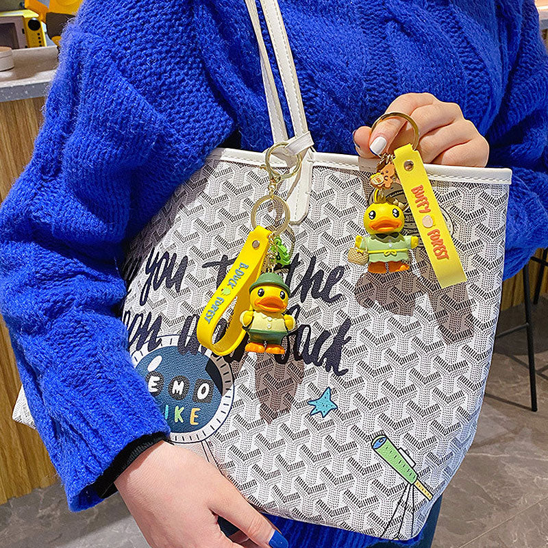 Duck ジャングル キーチャーム キーホルダー キーリング キーチェーン バッグチャーム ストラップ アクセサリー 紛失予防 かわいい ジュエリー 可愛い 雑貨 鍵 車 レディース カップル 小物 ギフト プレゼント