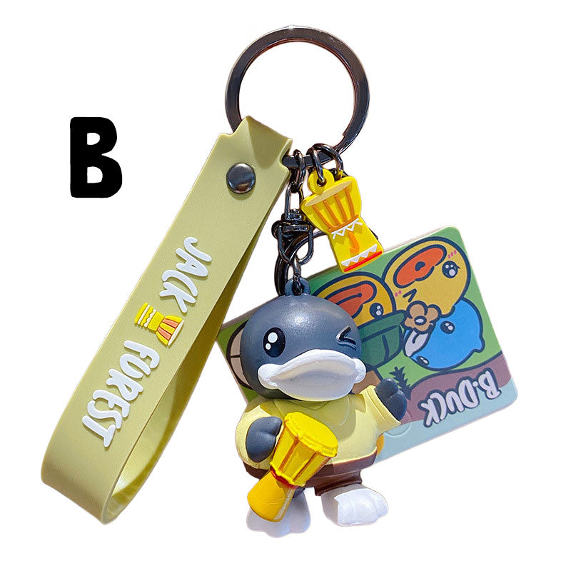 Duck ジャングル キーチャーム キーホルダー キーリング キーチェーン バッグチャーム ストラップ アクセサリー 紛失予防 かわいい ジュエリー 可愛い 雑貨 鍵 車 レディース カップル 小物 ギフト プレゼント