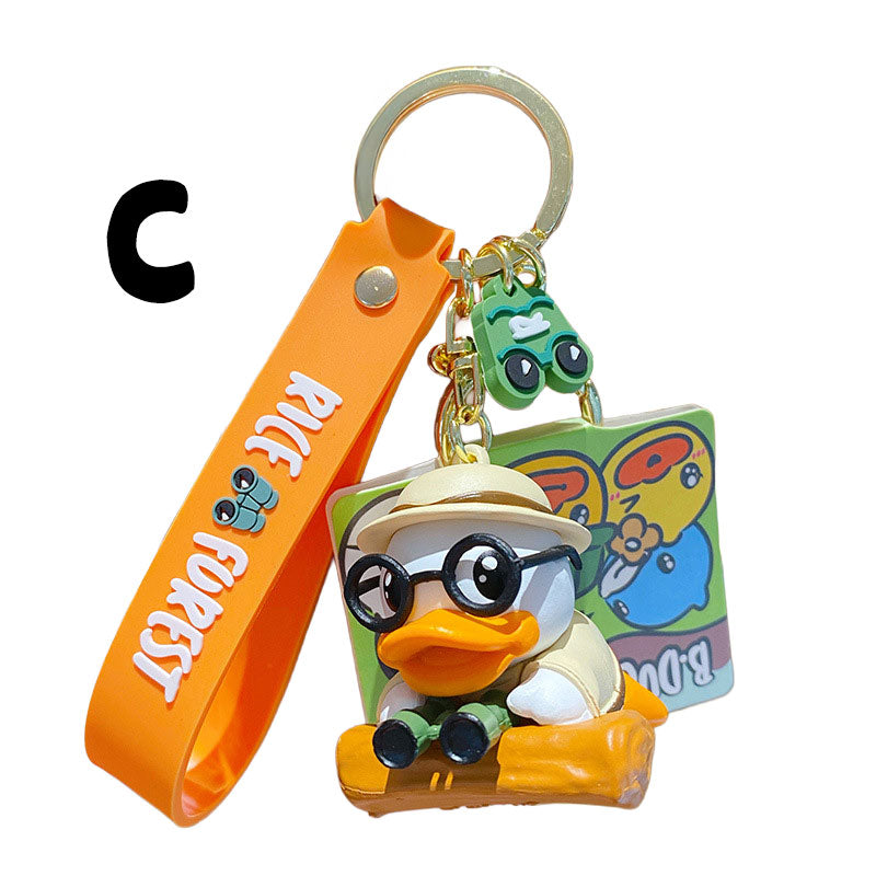 Duck ジャングル キーチャーム キーホルダー キーリング キーチェーン バッグチャーム ストラップ アクセサリー 紛失予防 かわいい ジュエリー 可愛い 雑貨 鍵 車 レディース カップル 小物 ギフト プレゼント